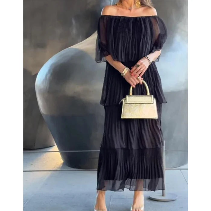 ๐ Elegant Chiffon Cake Long Dress