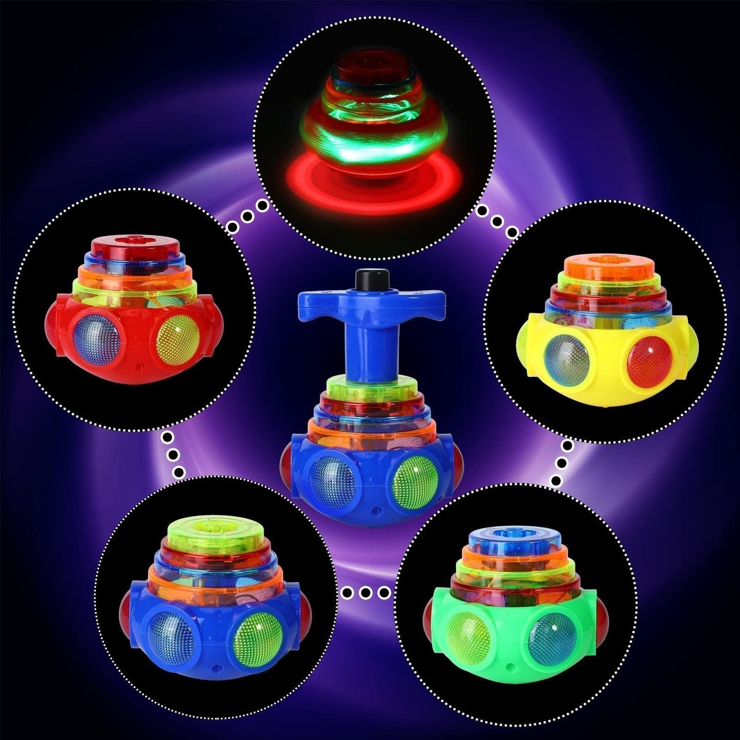 Christmas Gift For KidsšMusic Flashing Spinners Toy With Launcher