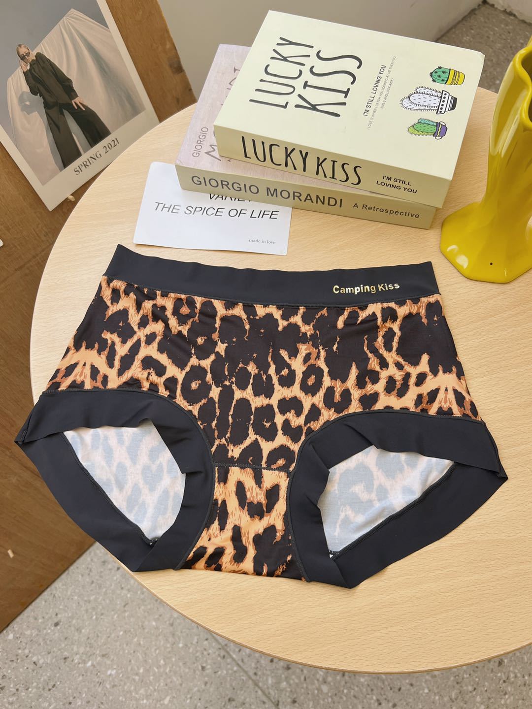 Sexy Leopard Print Seamless Ice Silk Panties