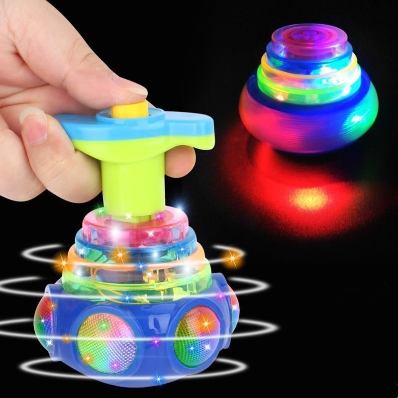 Christmas Gift For KidsšMusic Flashing Spinners Toy With Launcher