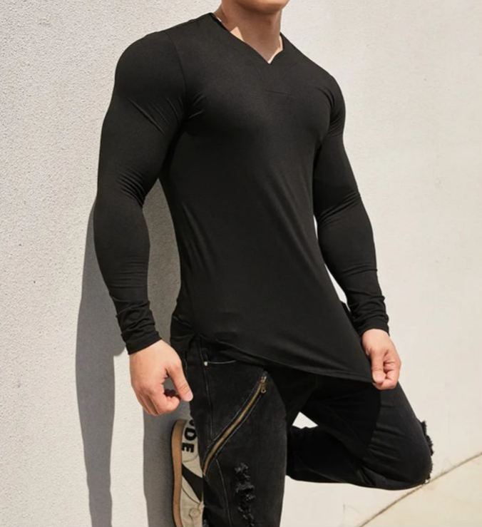 V-Neck Sports Long Sleeves