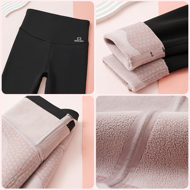 Ideal Gift - High-Waisted Butt-Lifting Faux Plush Yoga Leggings