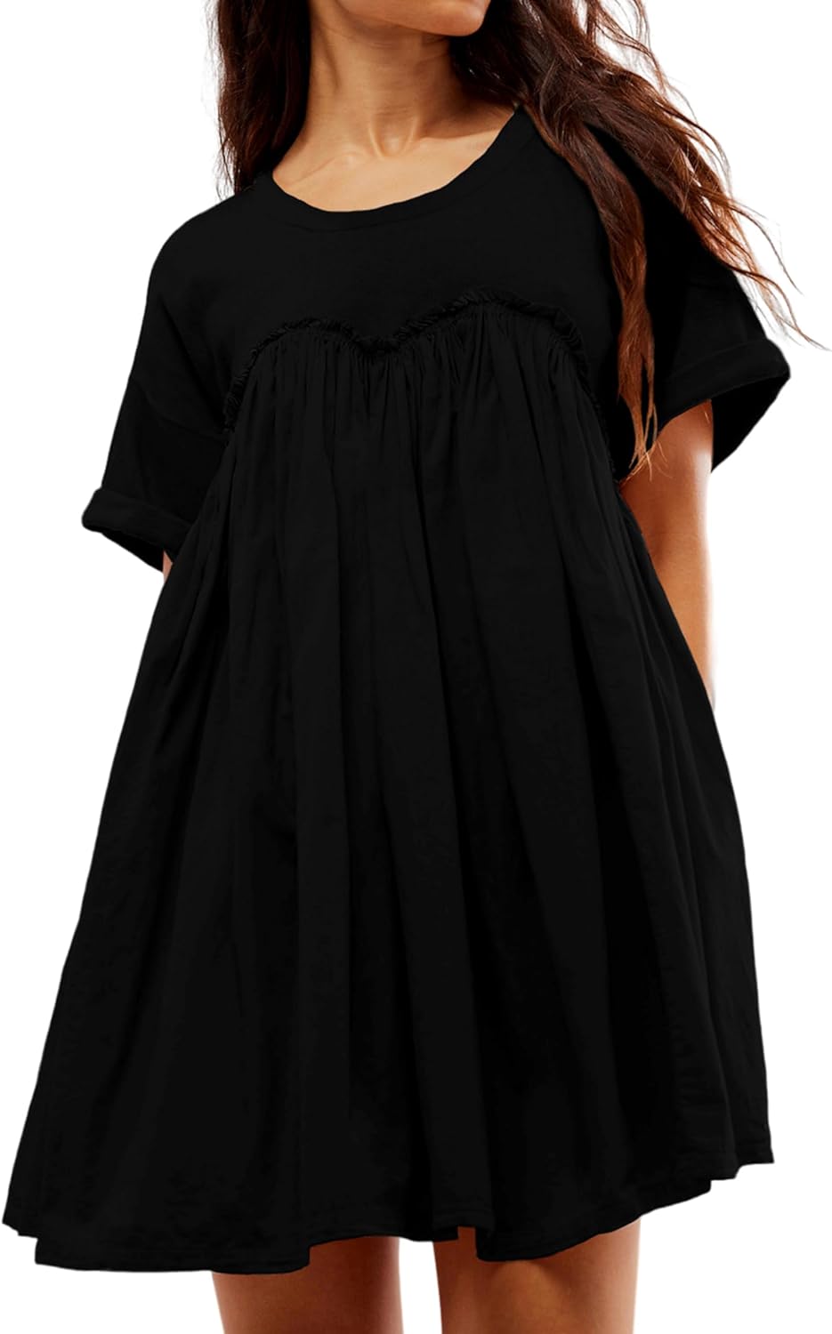 đ„Womenâs Summer Pleated Babydoll Dress with Pockets