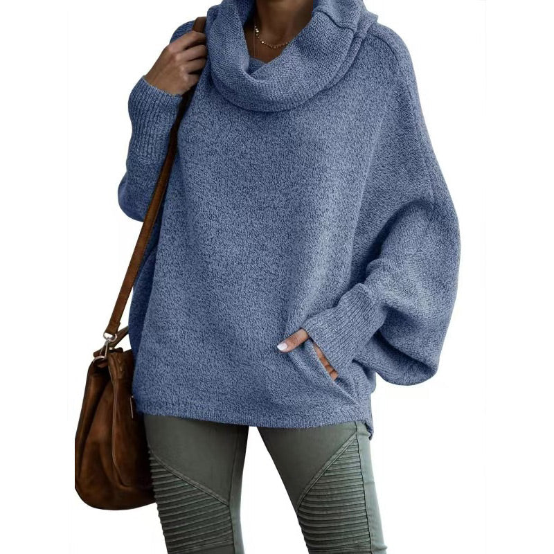 Women's Cowl-neck Sweater With Pockets