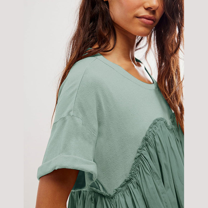 đ„Womenâs Summer Pleated Babydoll Dress with Pockets