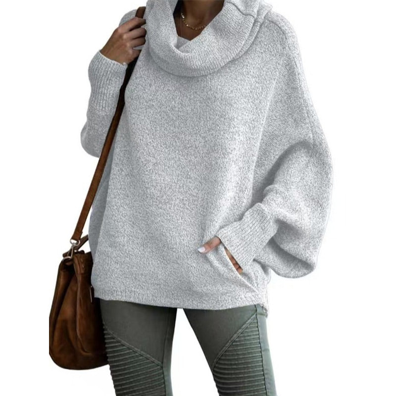Women's Cowl-neck Sweater With Pockets