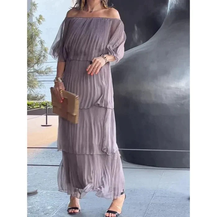 ๐ Elegant Chiffon Cake Long Dress