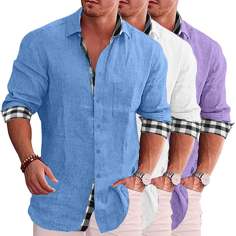 Summer Gentleman Paneled Casual Buttons Pocket Blouse