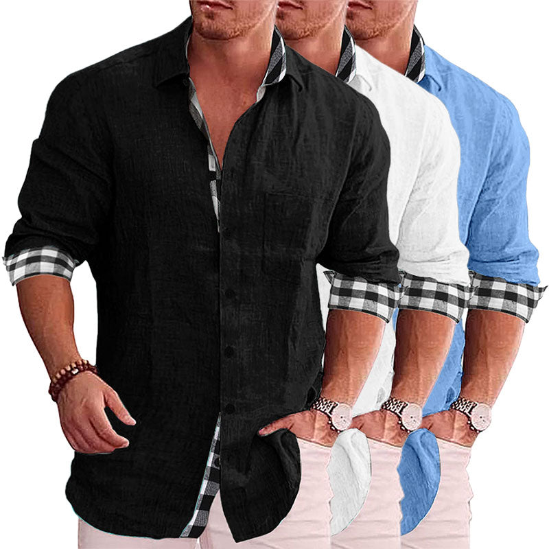 Summer Gentleman Paneled Casual Buttons Pocket Blouse