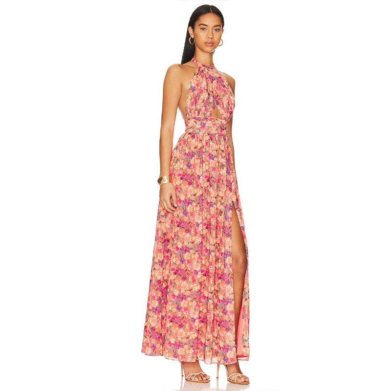 🔥New Arrivals 🔥Floral Print Sleeveless Sexy Long Dress