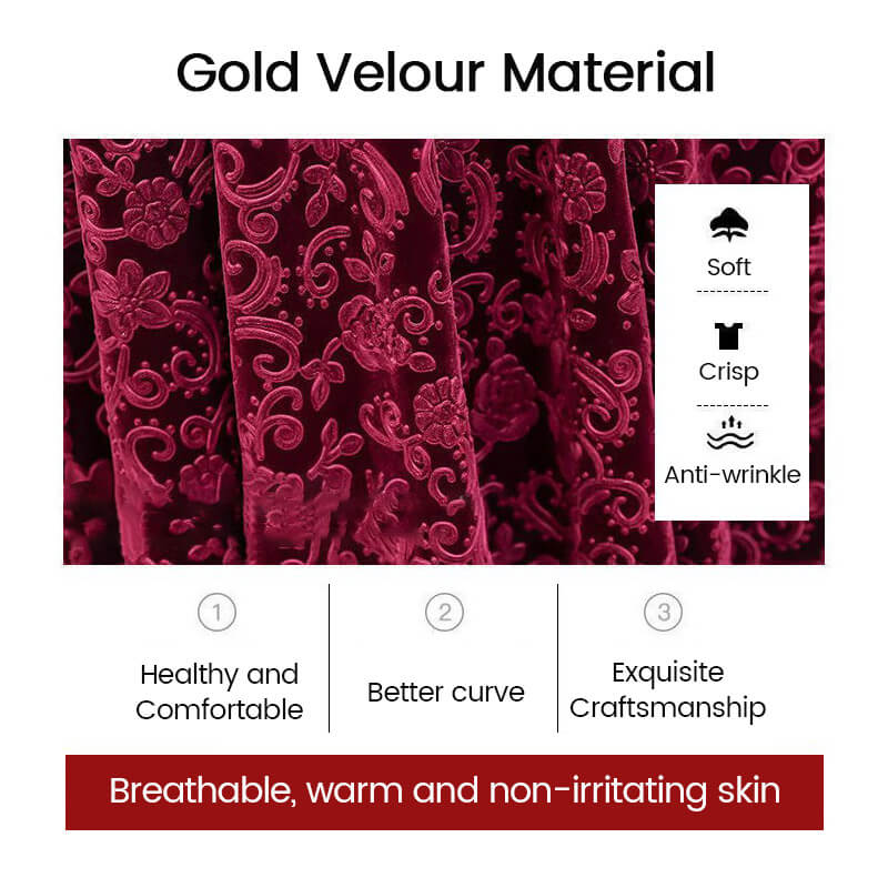 Women's Velour Style V-Neck Dress