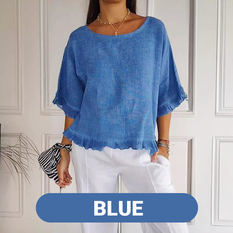 Loose Fit Cotton Linen Summer Top