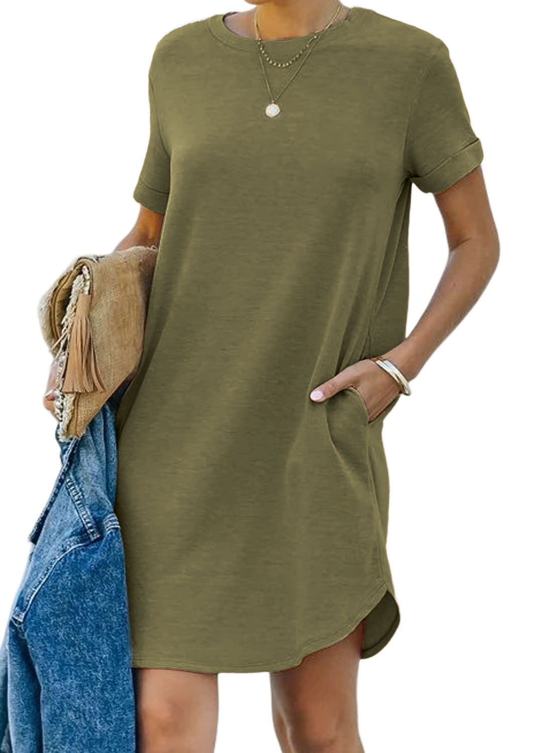 Women's Casual Short Sleeve T Shirt Dress