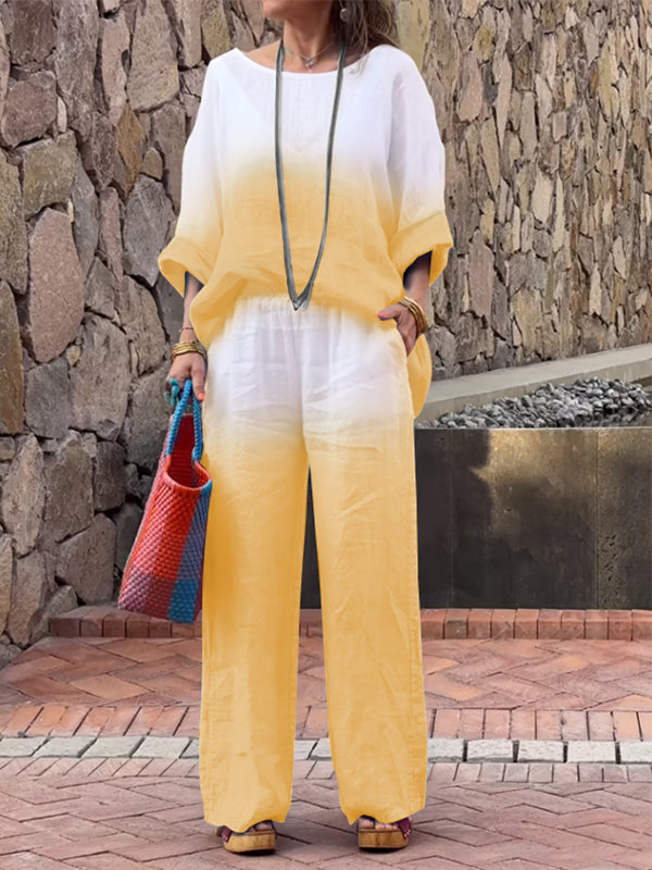 👗Women's Casual Comfortable Gradient Two-piece Set