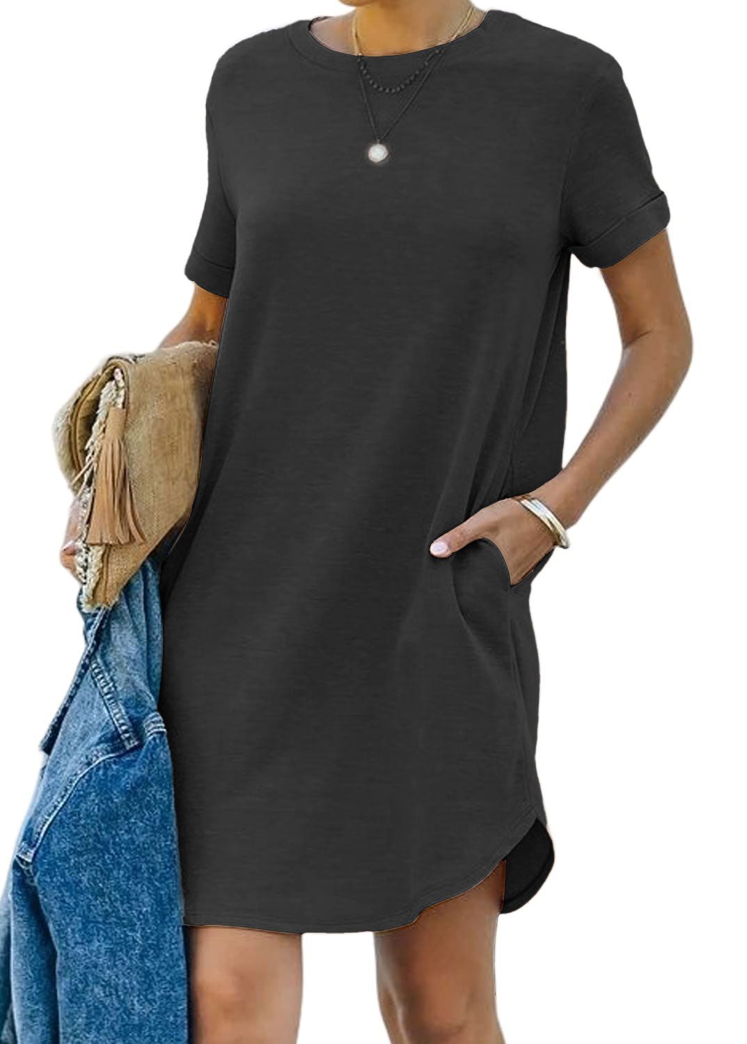 Women's Casual Short Sleeve T Shirt Dress