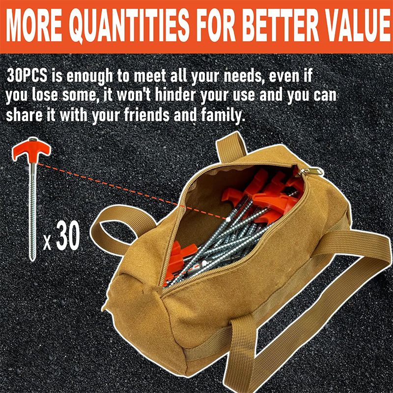 8" Screw-in Tent Stakes Ground Anchors(BUY 1 GET 1 FREE)