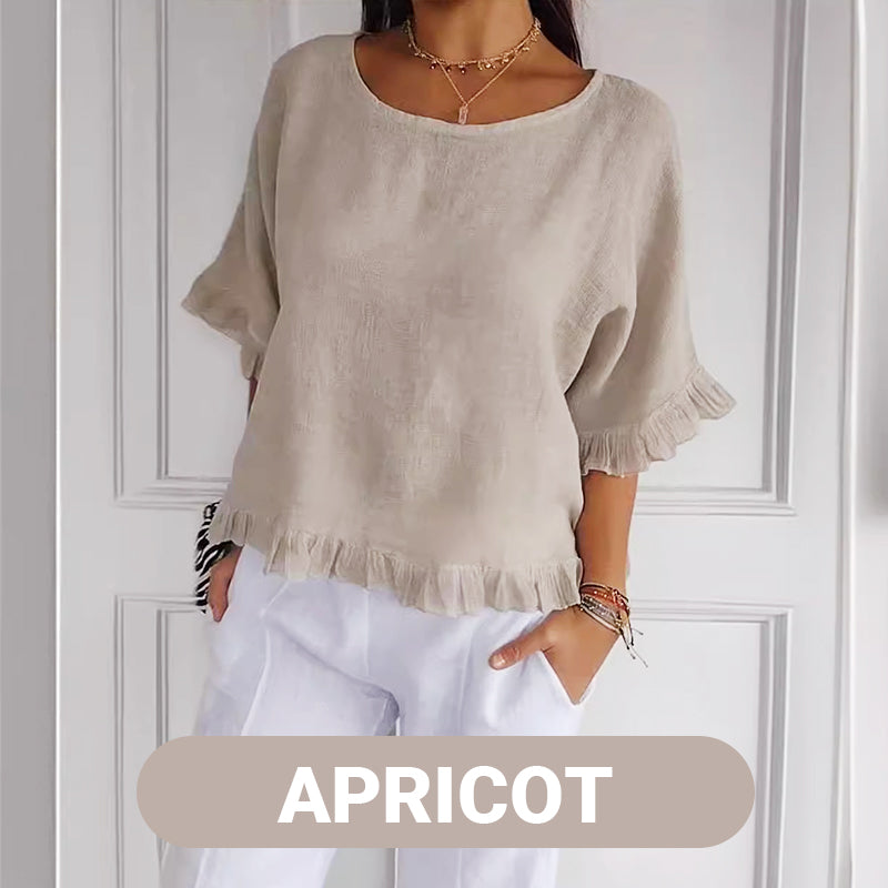 Loose Fit Cotton Linen Summer Top