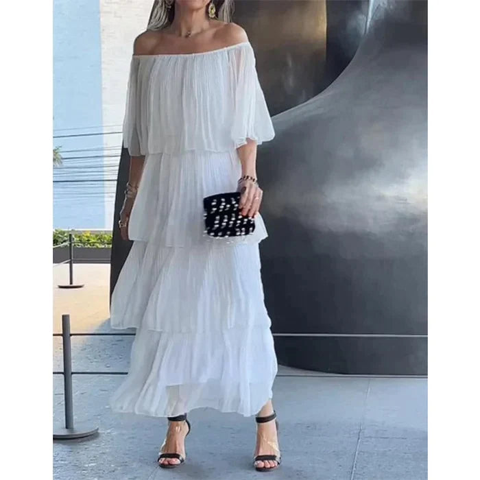 ๐ Elegant Chiffon Cake Long Dress