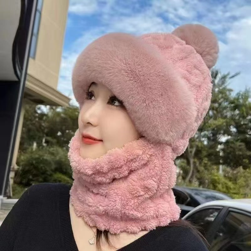 šHOT SALEš„° Women's Winter Warm Windproof Plush Scarf Hat