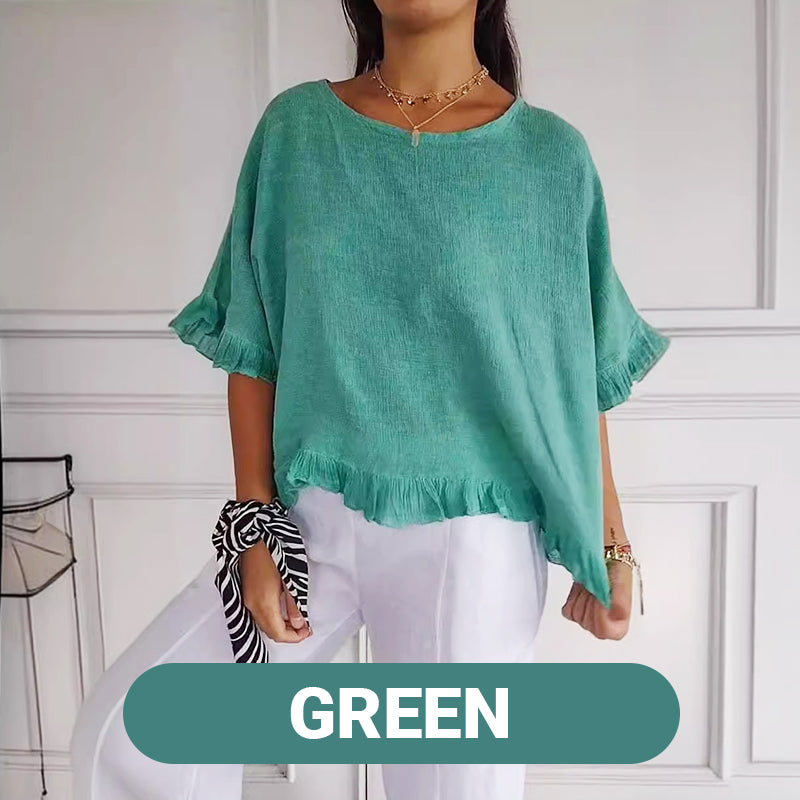 Loose Fit Cotton Linen Summer Top