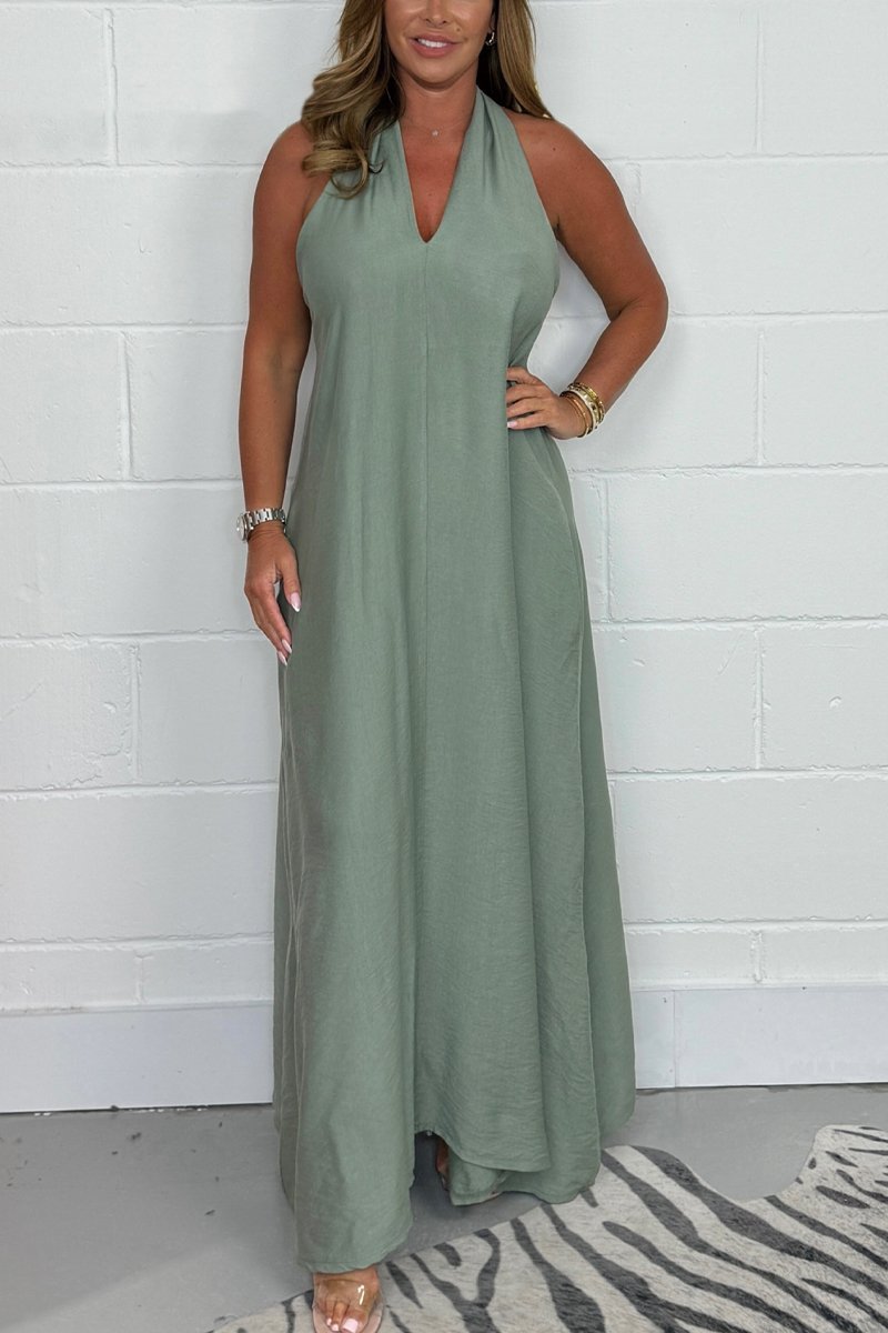 Women's Flowy T-Back Maxi Dress