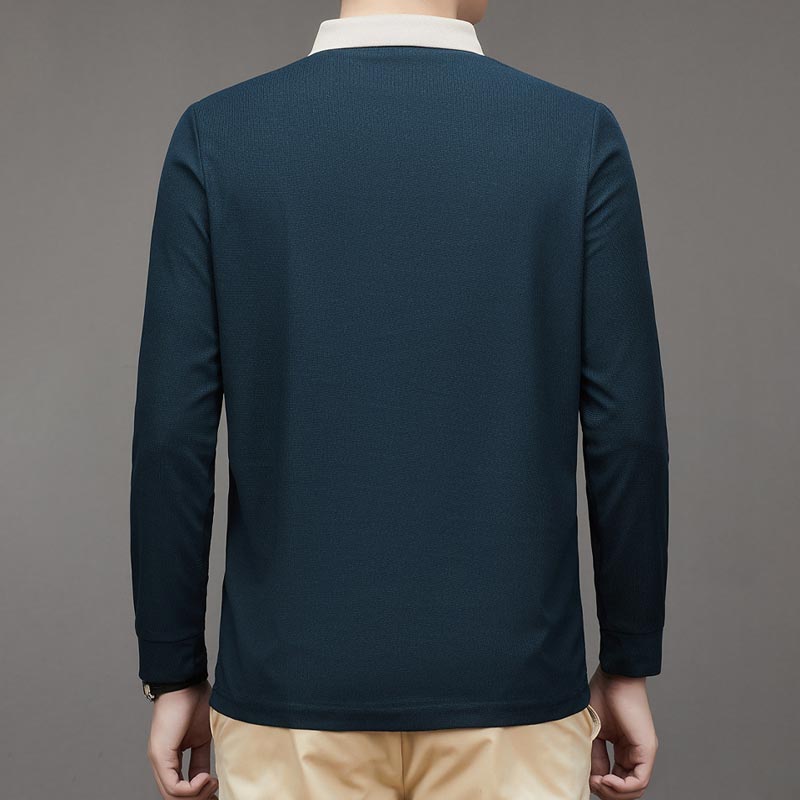 Men's Business Casual Solid Color Lapel Base T-shirt(50% OFF)