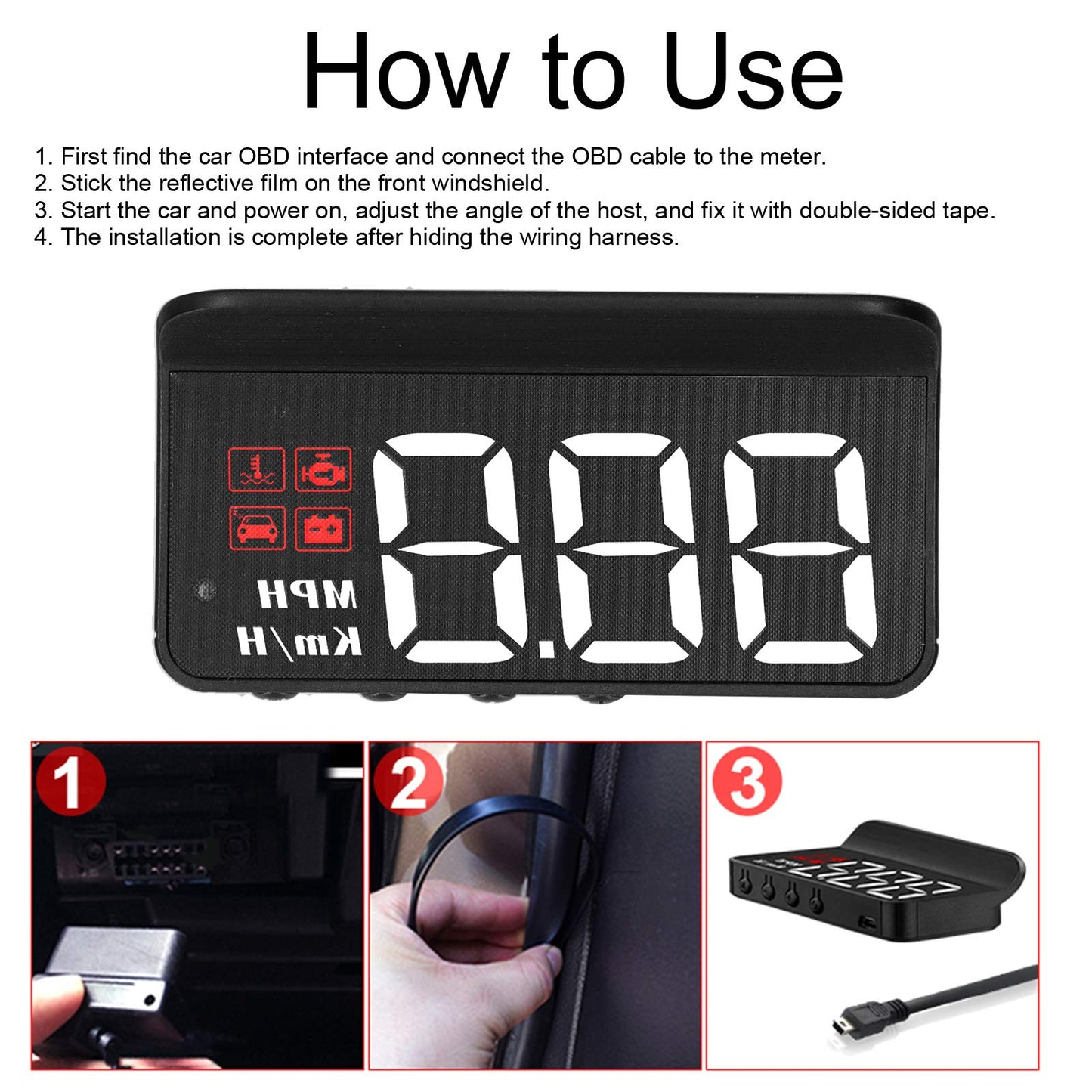 š„BUY 2 GET 10% OFFšCar HUD Speedometer Display Windshield Projectorš