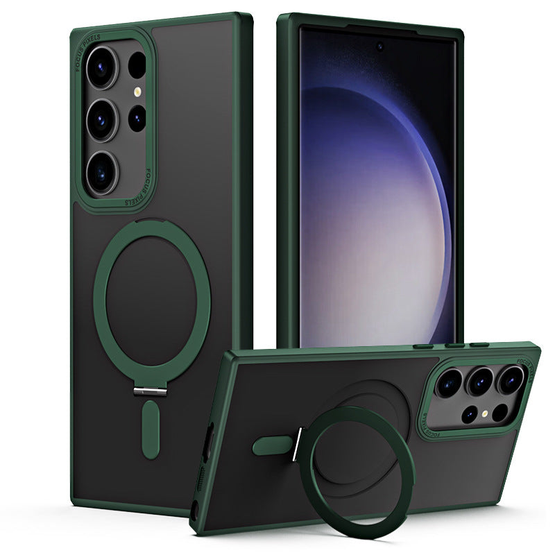 Invisible Magnetic Bracket Anti-fall Phone Case For Samsung Galaxy S23 Ultra Plus Support Wireless Charging