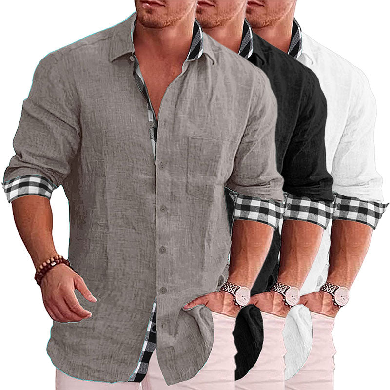 Summer Gentleman Paneled Casual Buttons Pocket Blouse