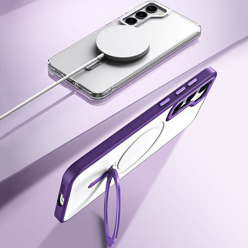 Invisible Magnetic Bracket Anti-fall Phone Case For Samsung Galaxy S23 Ultra Plus Support Wireless Charging