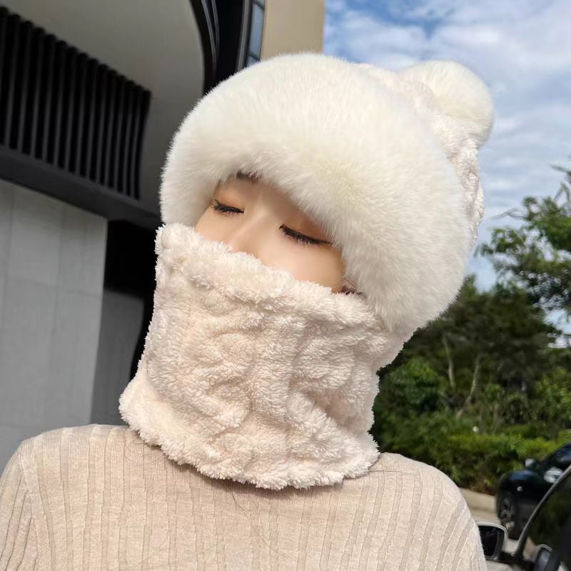 šHOT SALEš„° Women's Winter Warm Windproof Plush Scarf Hat