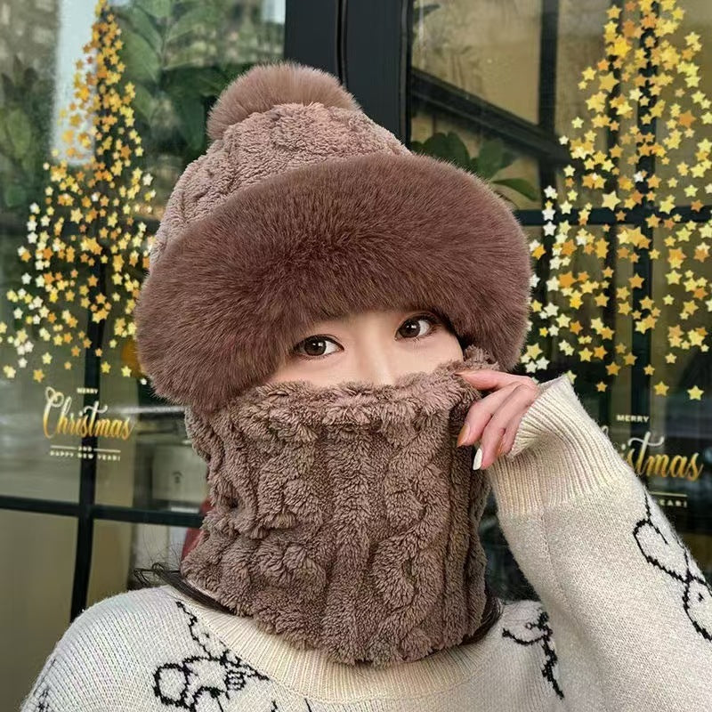šHOT SALEš„° Women's Winter Warm Windproof Plush Scarf Hat