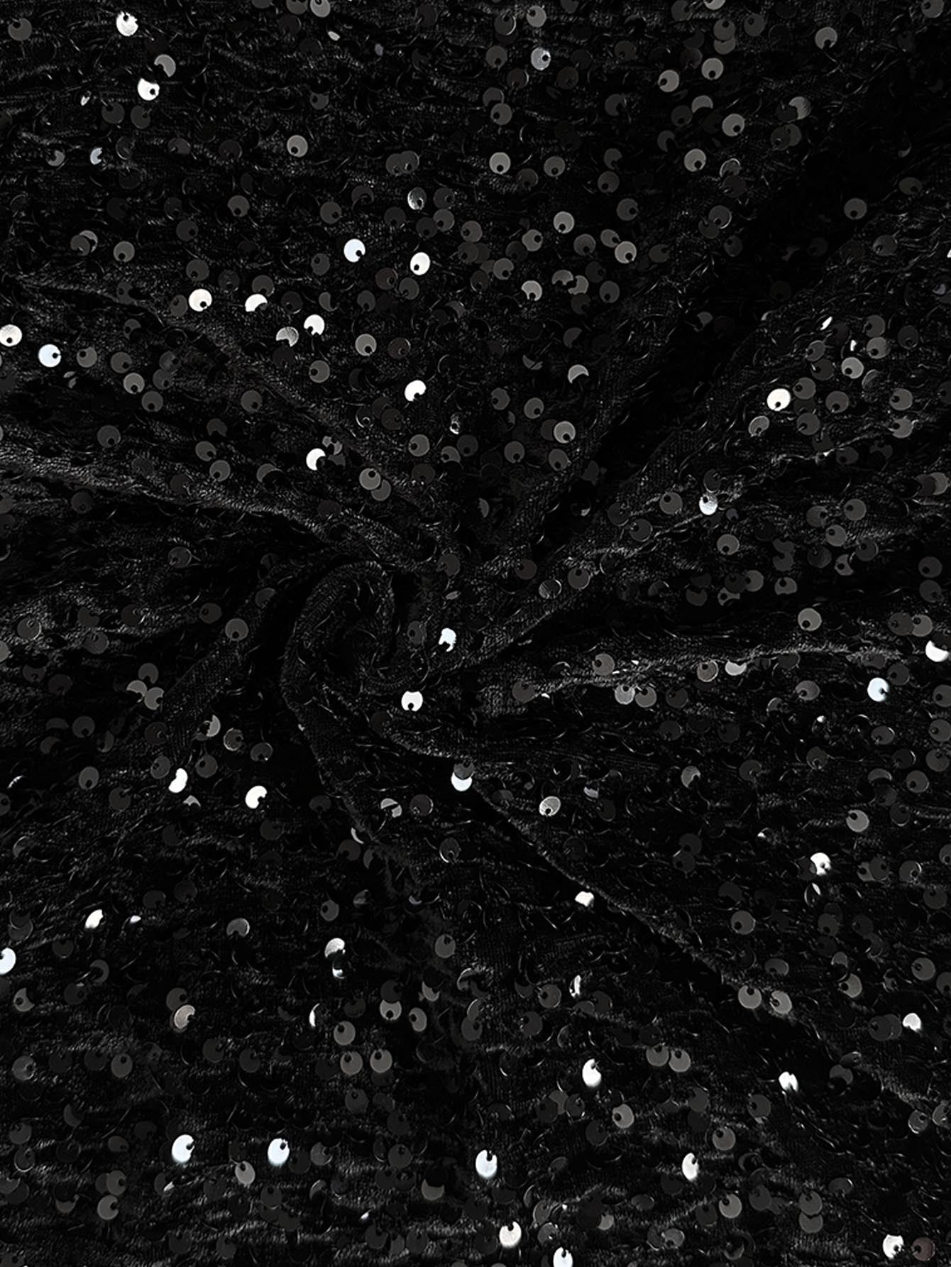 Women's Sequin Sparkle Wide Leg Pants with Elastic Waistband