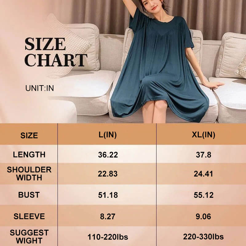 Super Soft Comfortable Short Sleeve Loose Pajama Dress