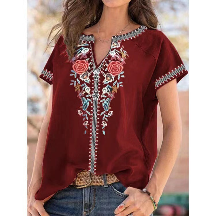 Popular ethnic style printed T-shirt