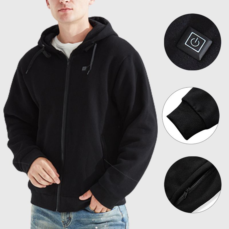 New Upgraded-Warm Gift! USB Heated Casual Hoodie Jacket