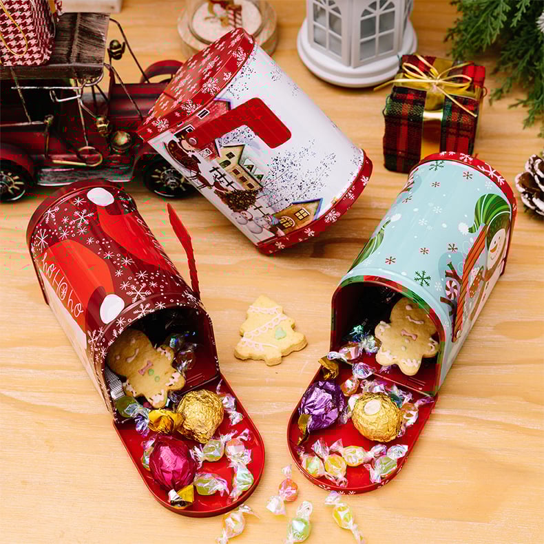 ๐
Decor Christmas Cookie Tins Tinplate Candy Boxes