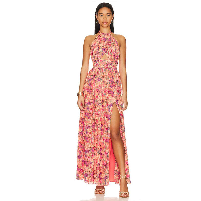 🔥New Arrivals 🔥Floral Print Sleeveless Sexy Long Dress