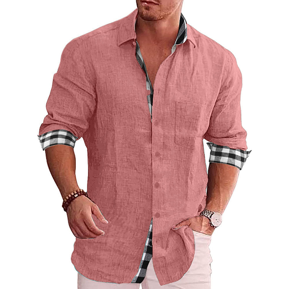 Summer Gentleman Paneled Casual Buttons Pocket Blouse