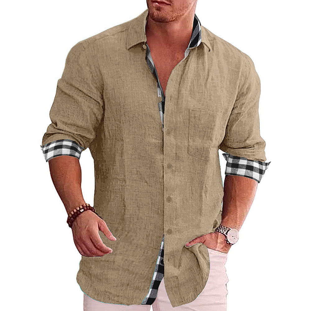 Summer Gentleman Paneled Casual Buttons Pocket Blouse