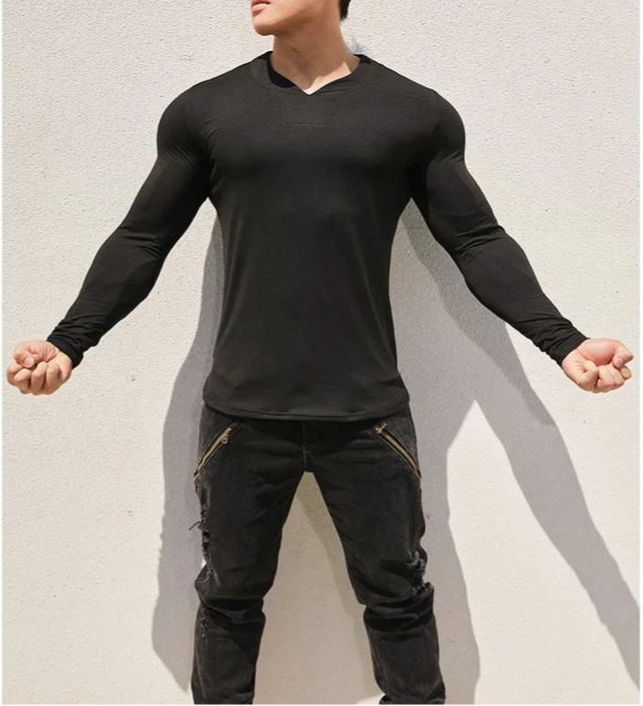 V-Neck Sports Long Sleeves
