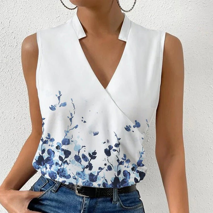 Women's Tank Top Black Red Blue Floral Polka Dot Print Sleeveless Casual Holiday Basic V Neck Regular Floral