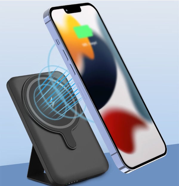 Magnetic Suction Power Bank with Foldable Stand