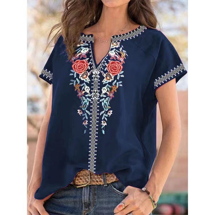 Popular ethnic style printed T-shirt