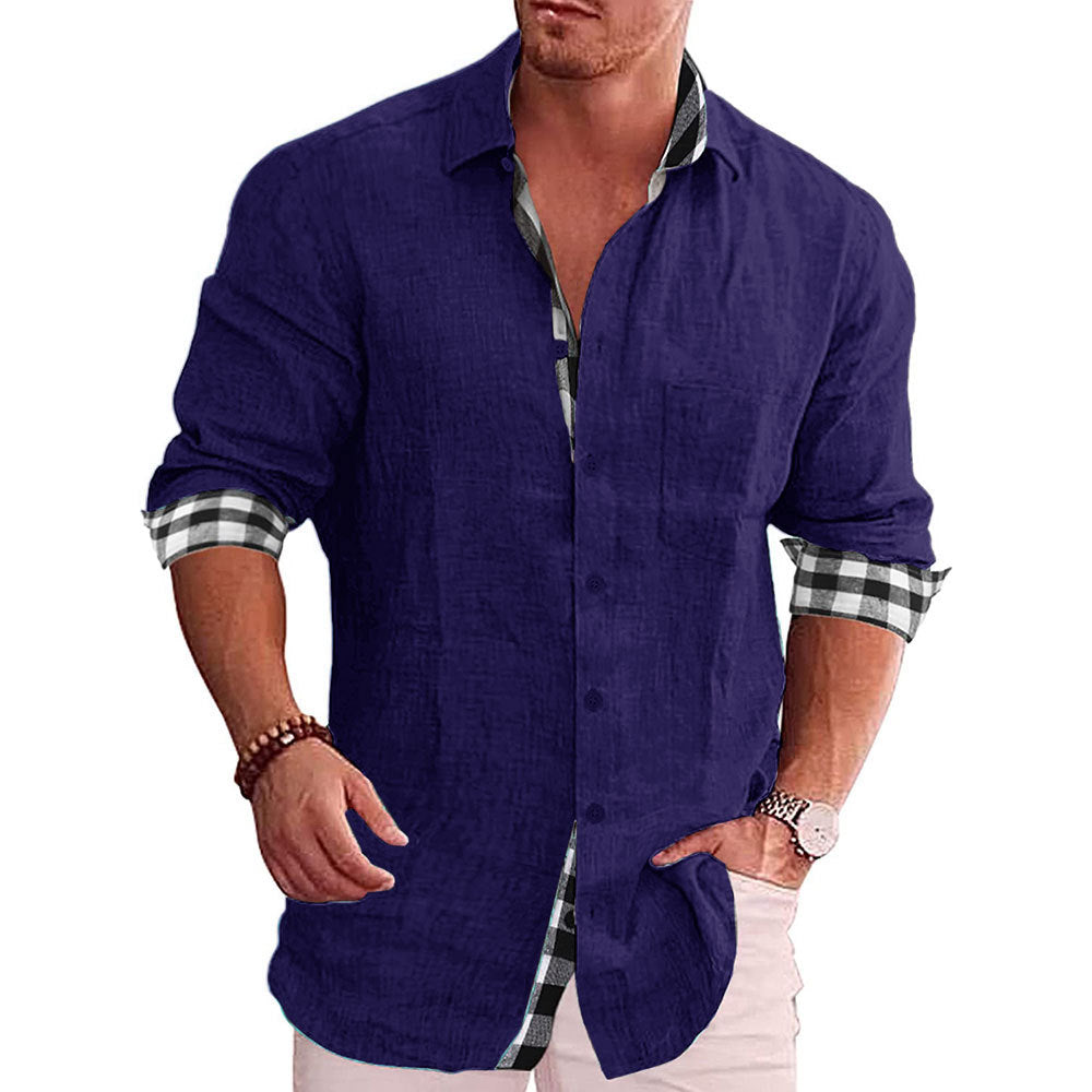 Summer Gentleman Paneled Casual Buttons Pocket Blouse
