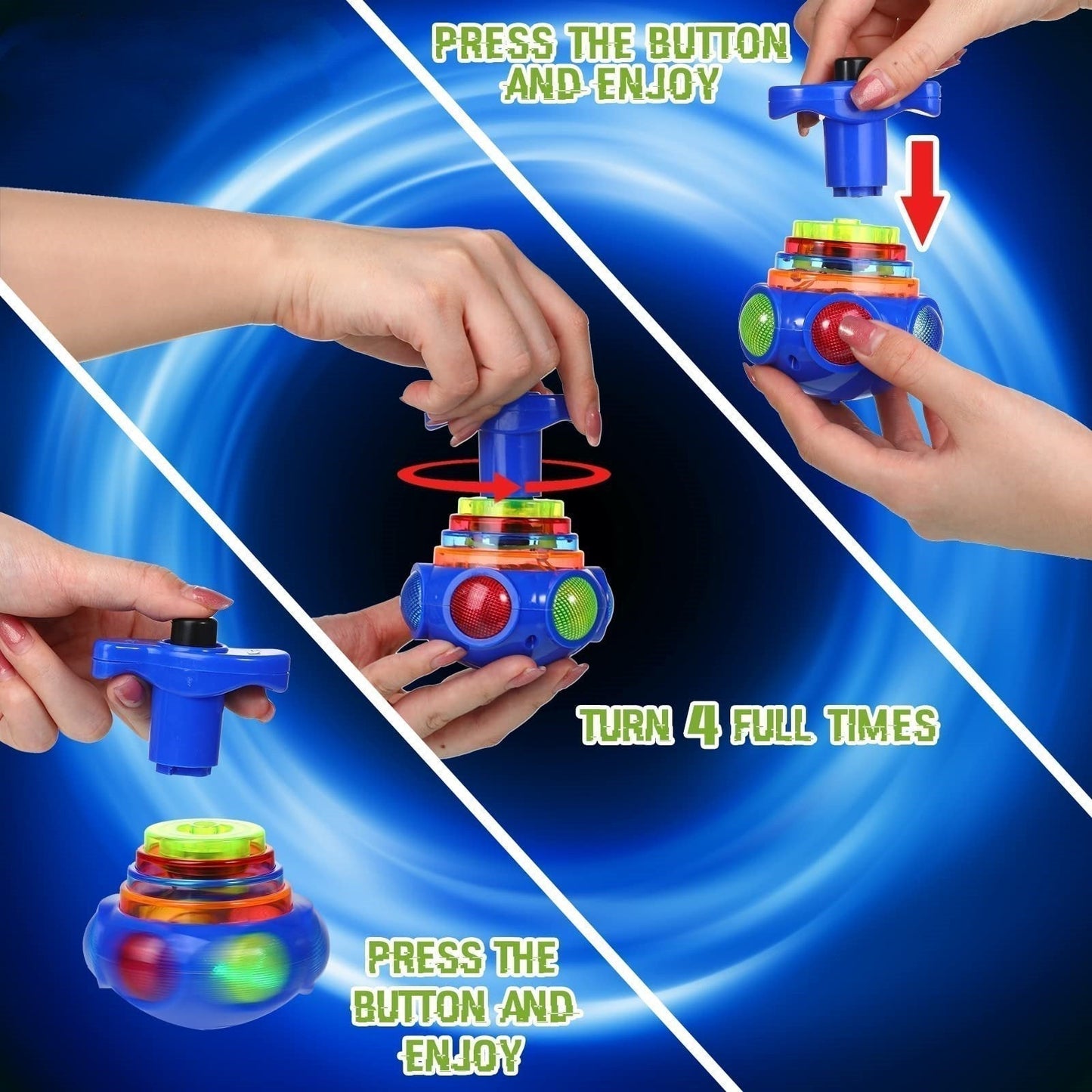 Christmas Gift For KidsšMusic Flashing Spinners Toy With Launcher