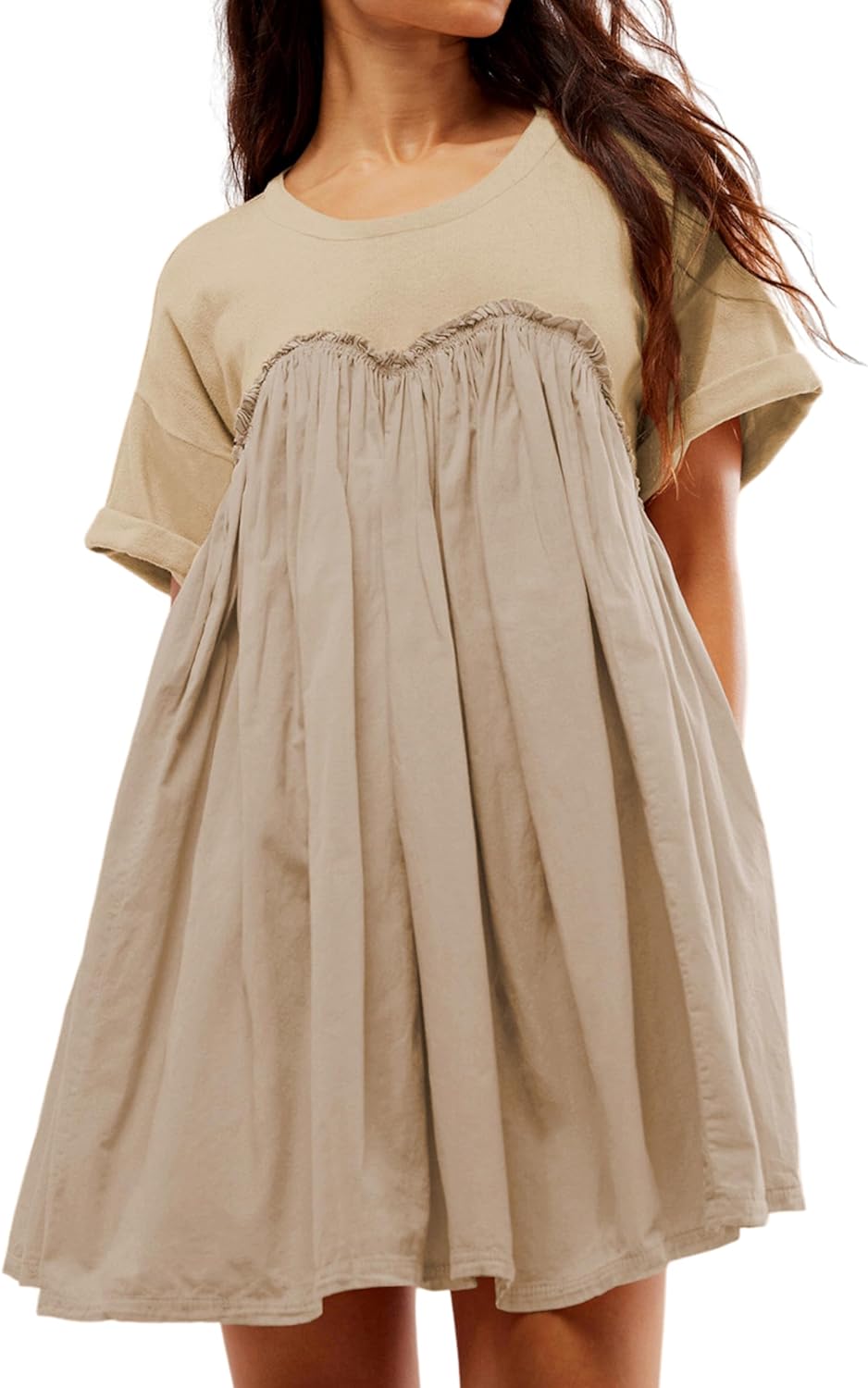 đ„Womenâs Summer Pleated Babydoll Dress with Pockets