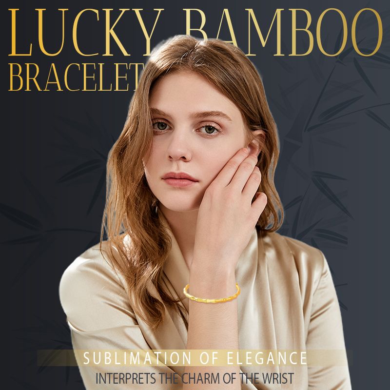 Delicate Gold-plated Lucky Bamboo Bracelet