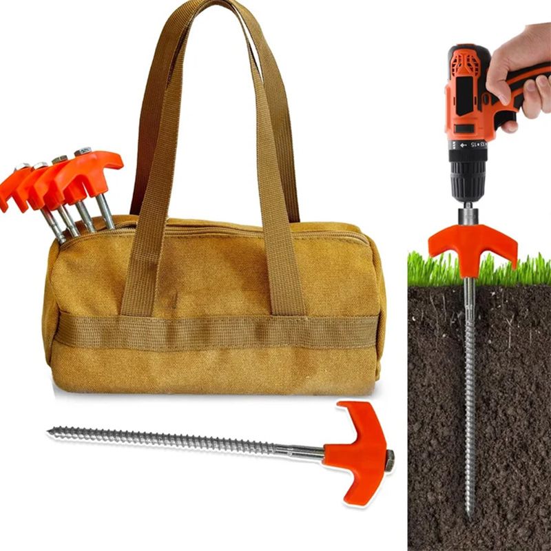 8" Screw-in Tent Stakes Ground Anchors(BUY 1 GET 1 FREE)
