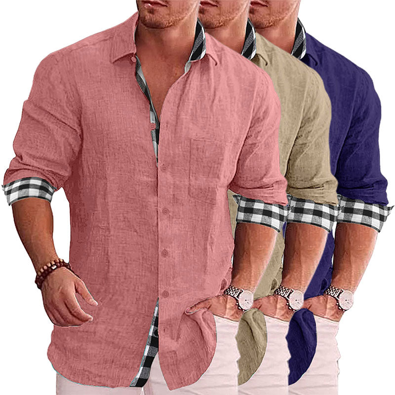 Summer Gentleman Paneled Casual Buttons Pocket Blouse